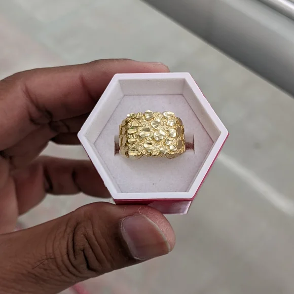 10kt Real Gold Nugget Ring For Men